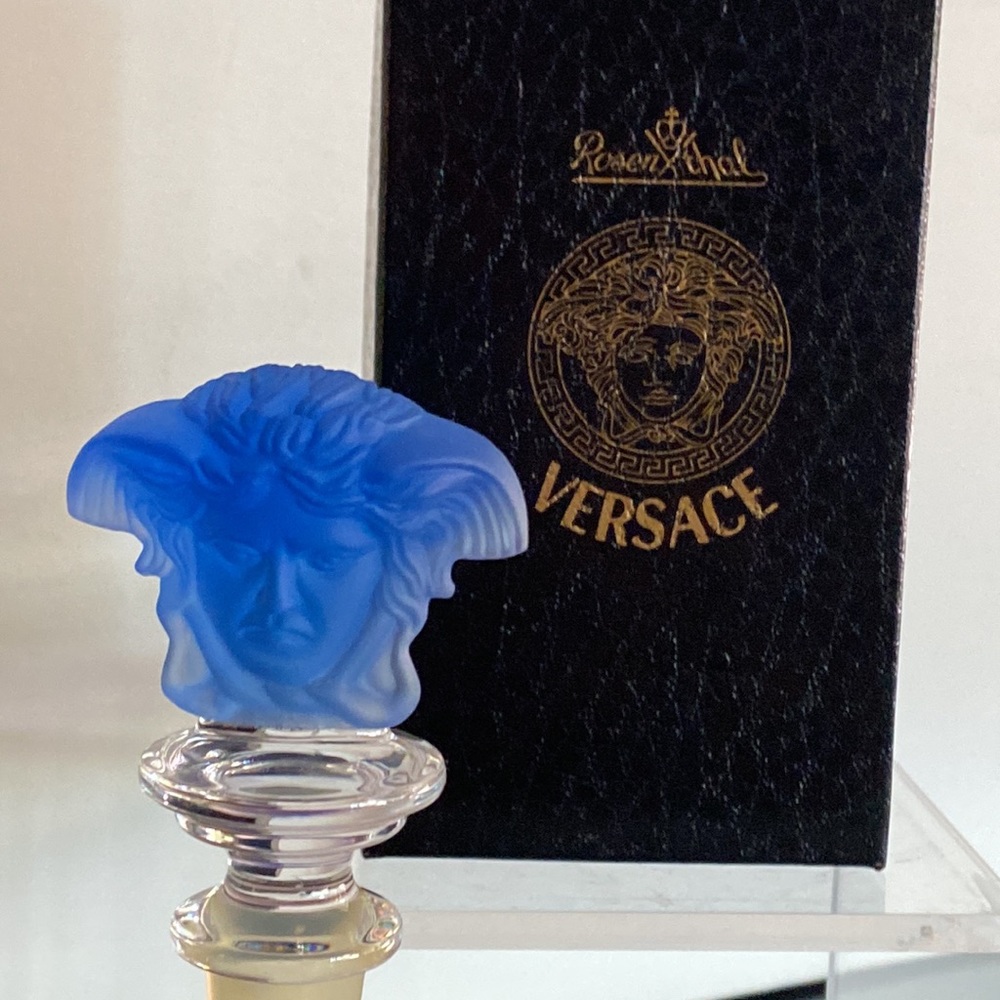 VERSACE x ROSENTHAL VINTAGE COBALT BLUE CRYSTAL WINE 🍷 STOPPER